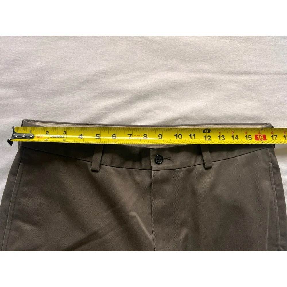 Brooks Brothers Advantage Chino Clark Pants 34W/32L 100% Cotton in Grey/Taupe